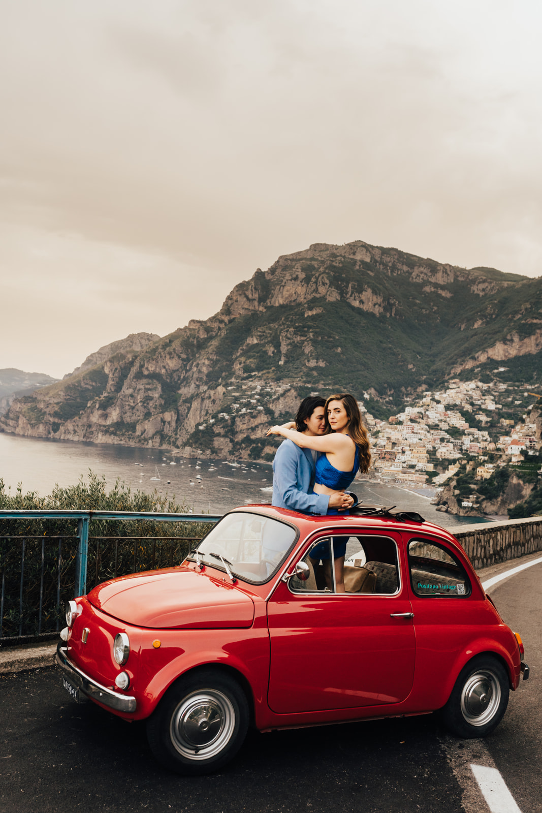 pre wedding shoot Positano Vintage Dream Classic Car Rental
