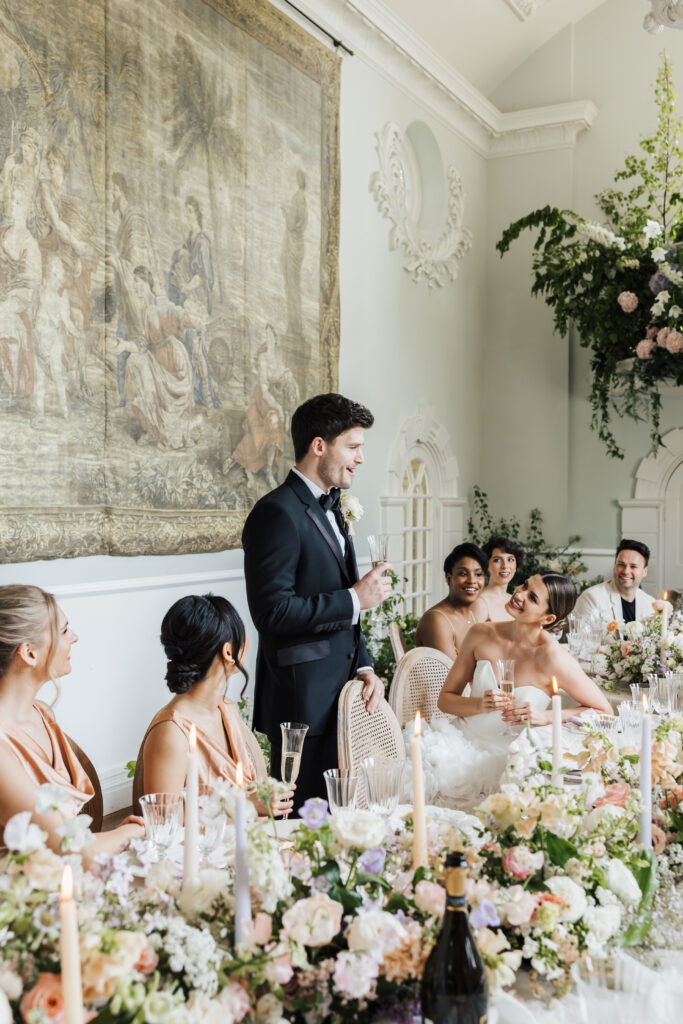 photo of groom giving speech