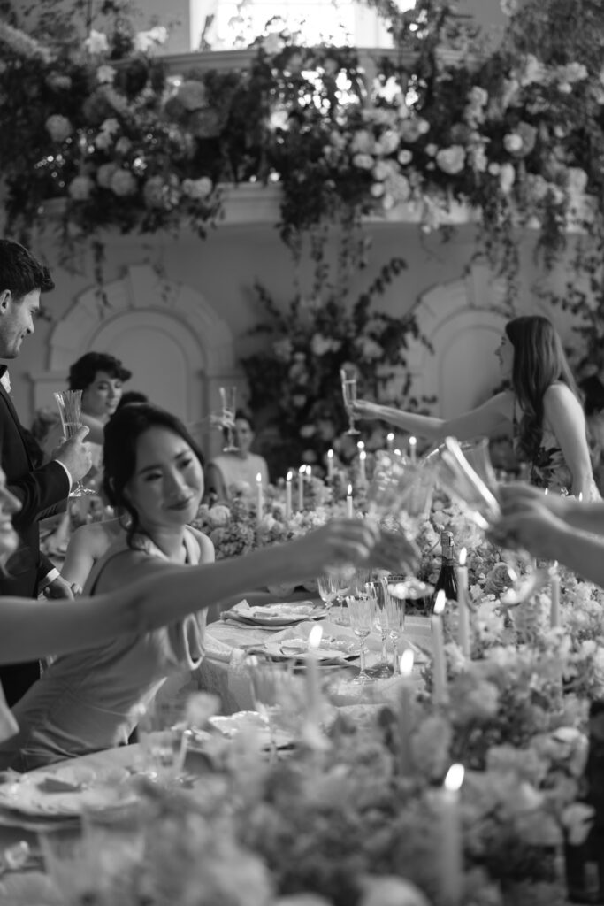 photo of champagne glasses toasting