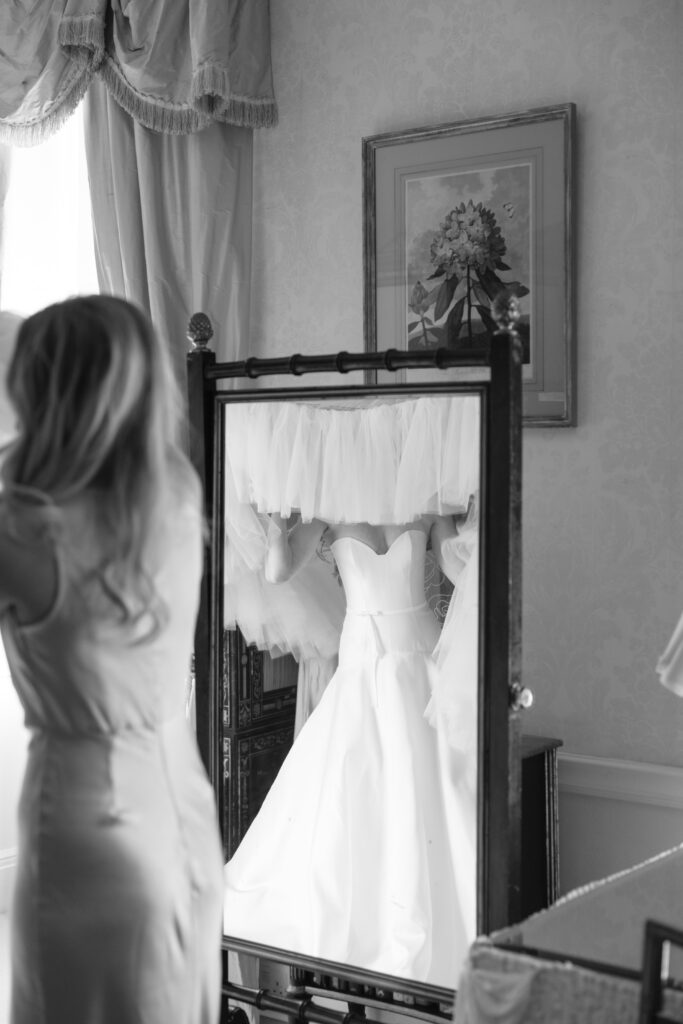 mirror photo of brides reflection