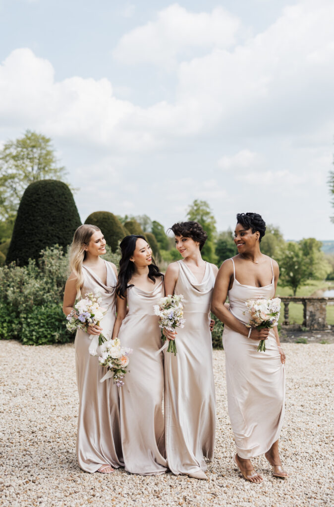 bridesmaids standing together