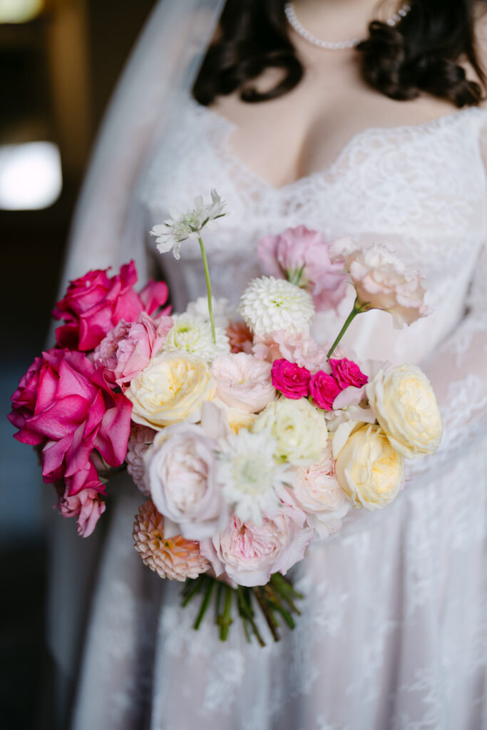 bridal bouquet bright colours