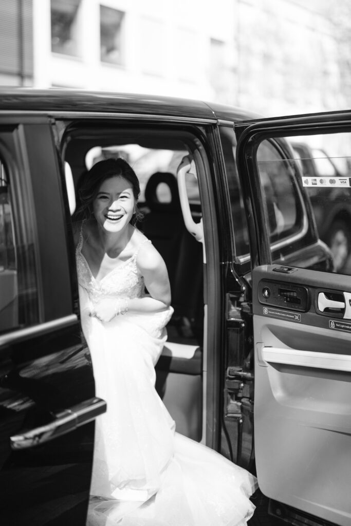 bride at Italian gardens in London Hyde Park