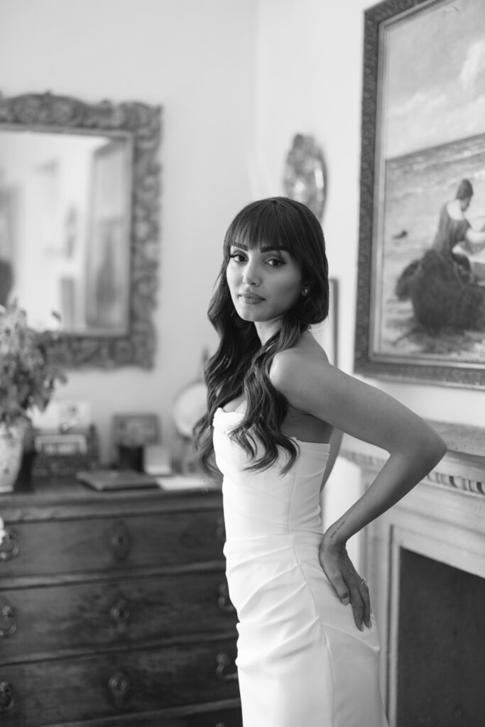 bride black and white photo