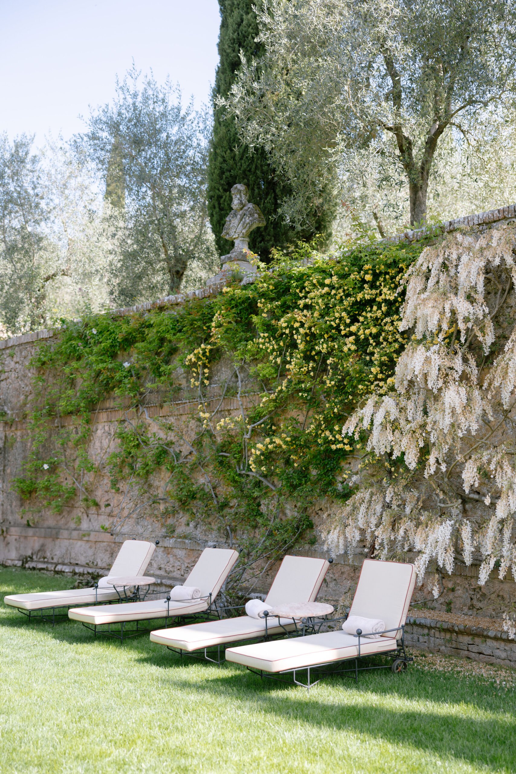 deck chairs at villa cetinale