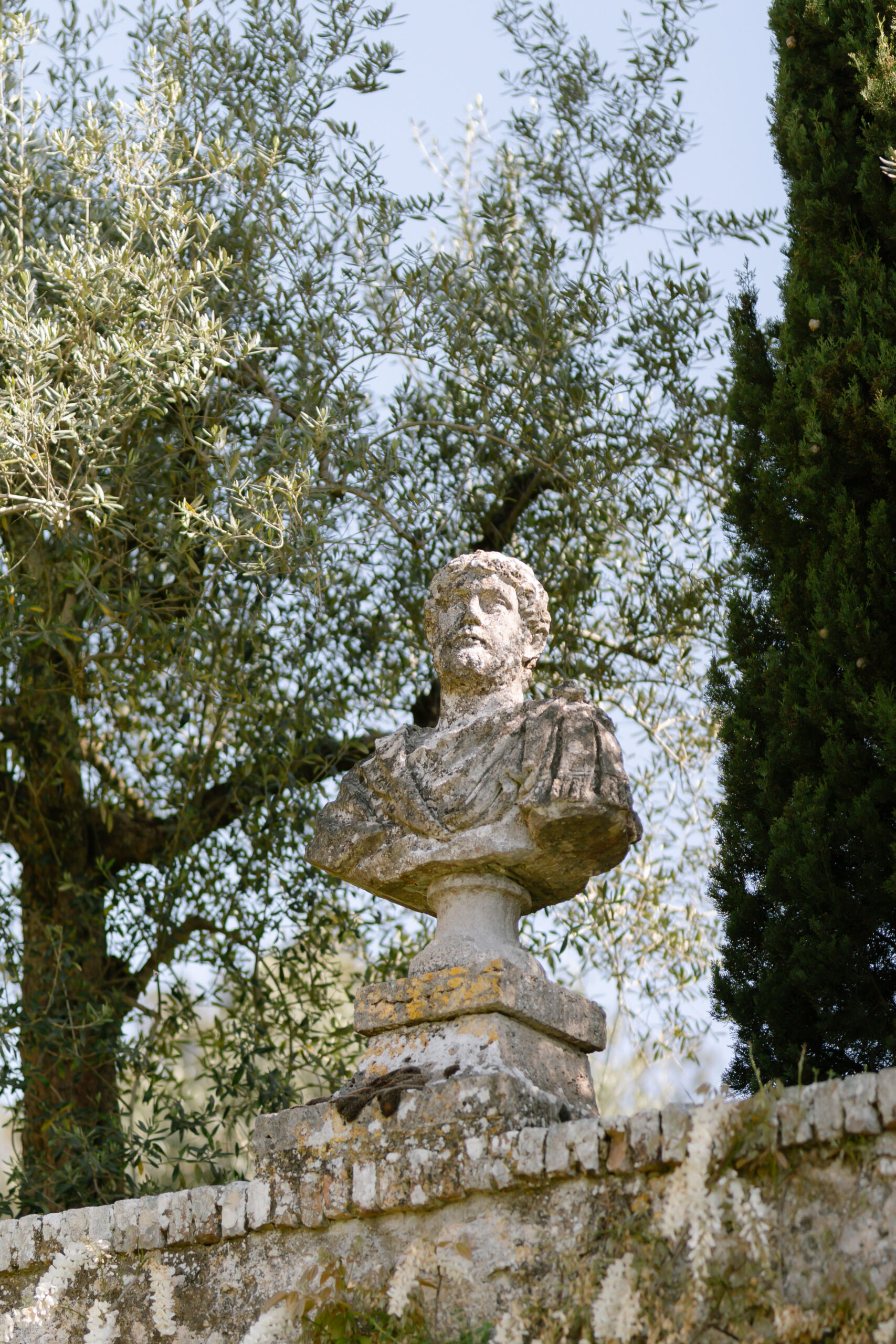 statues in the gardens at Villa cetinale