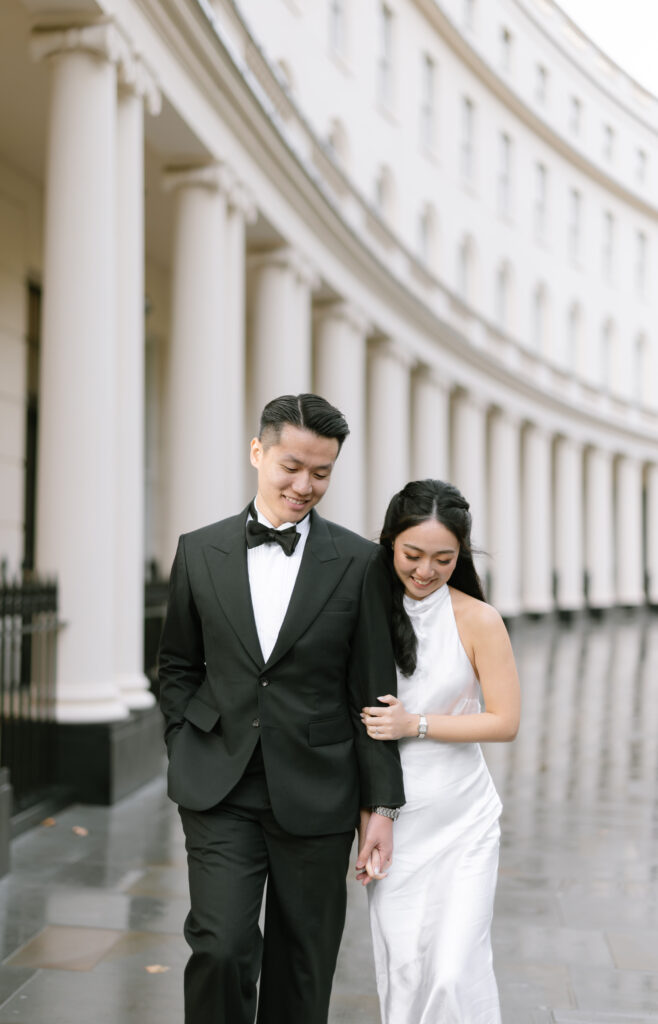 A man and woman in a suit.