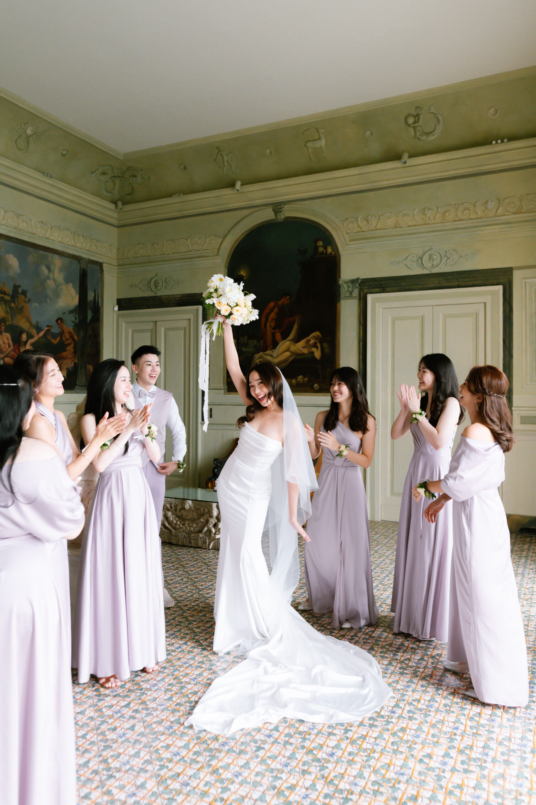 Villa Astor Wedding bride and bridesmaids